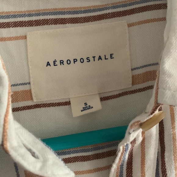 Women’s Aeropostale Striped Button Down Top, Small - Picture 3 of 6
